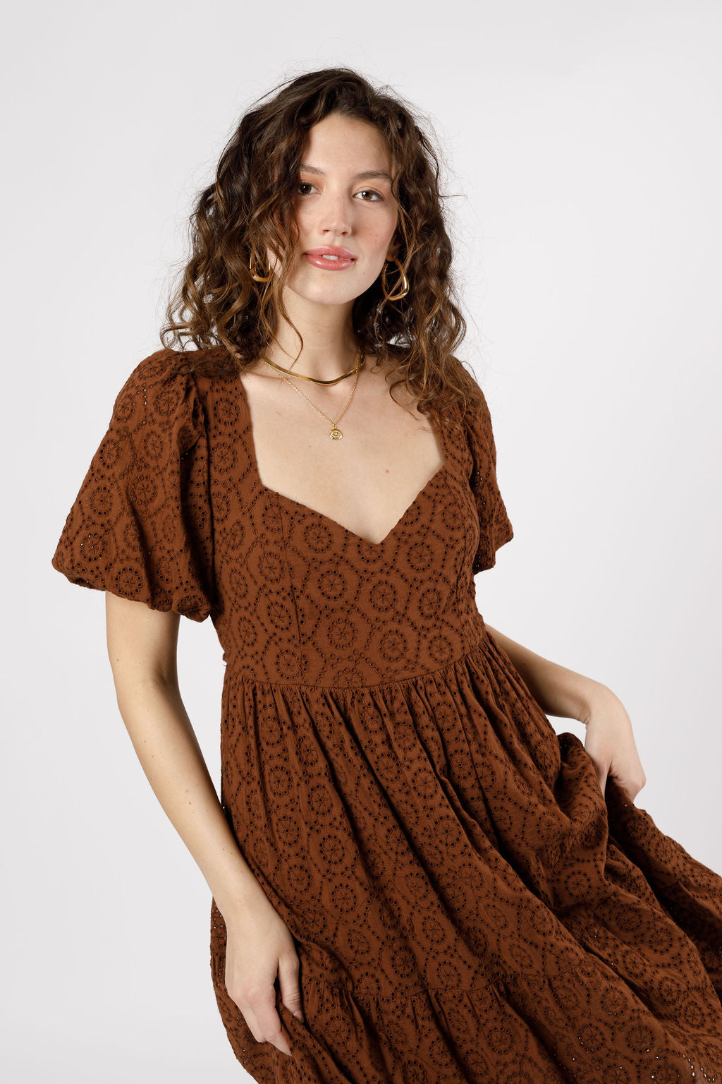 brown midi dress